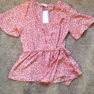 Blush Pink Peplum Blouse